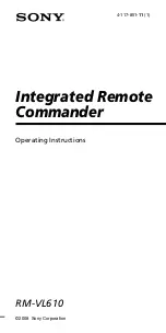 Предварительный просмотр 1 страницы Sony RM-VL610 - Integrated Remote Commander Operating Instructions Manual