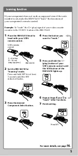 Предварительный просмотр 5 страницы Sony RM-VL610 - Integrated Remote Commander Operating Instructions Manual