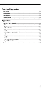 Предварительный просмотр 7 страницы Sony RM-VL610 - Integrated Remote Commander Operating Instructions Manual