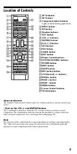 Предварительный просмотр 9 страницы Sony RM-VL610 - Integrated Remote Commander Operating Instructions Manual