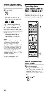 Preview for 14 page of Sony RM-VL610 - Integrated Remote Commander Operating Instructions Manual