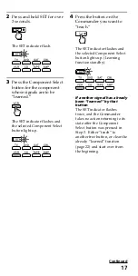 Предварительный просмотр 17 страницы Sony RM-VL610 - Integrated Remote Commander Operating Instructions Manual