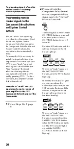 Preview for 20 page of Sony RM-VL610 - Integrated Remote Commander Operating Instructions Manual