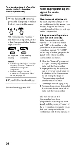 Предварительный просмотр 24 страницы Sony RM-VL610 - Integrated Remote Commander Operating Instructions Manual