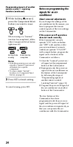 Preview for 24 page of Sony RM-VL610 - Integrated Remote Commander Operating Instructions Manual