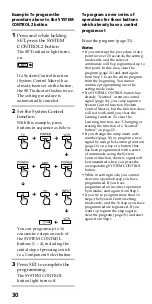 Preview for 30 page of Sony RM-VL610 - Integrated Remote Commander Operating Instructions Manual