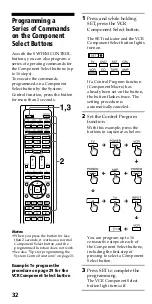 Предварительный просмотр 32 страницы Sony RM-VL610 - Integrated Remote Commander Operating Instructions Manual