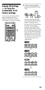 Предварительный просмотр 35 страницы Sony RM-VL610 - Integrated Remote Commander Operating Instructions Manual
