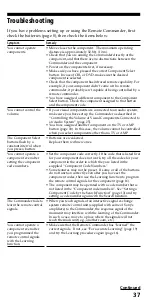 Preview for 37 page of Sony RM-VL610 - Integrated Remote Commander Operating Instructions Manual