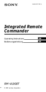 Preview for 1 page of Sony RM-VL900T Operating Instructions Manual