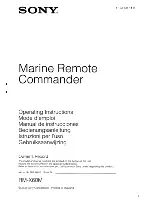 Sony RM-X60M - Marine Remote Commander Operating Instructions Manual preview