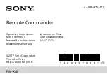 Preview for 1 page of Sony RM-X8S User Manual