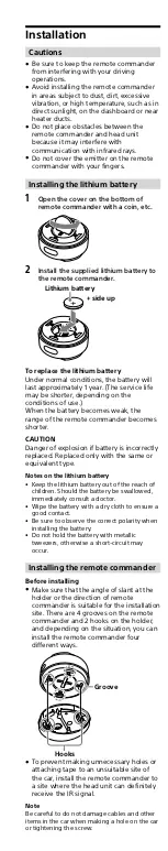 Preview for 4 page of Sony RM-X8S User Manual