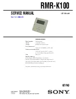 Sony RMR-K100 Service Manual preview