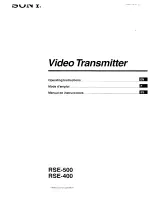 Preview for 1 page of Sony RSE-400 Operating Instructions Manual
