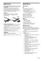 Предварительный просмотр 21 страницы Sony RSX-GS9 Operating Instructions Manual