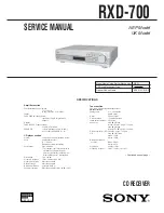 Sony RXD-700 Service Manual предпросмотр