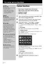 Предварительный просмотр 22 страницы Sony S-Frame 4-262-215-12 (1) Operating Instructions Manual