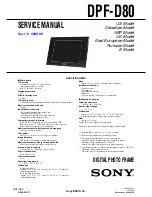 Предварительный просмотр 1 страницы Sony S-Frame DPF-D80 Service Manual