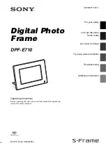 Sony S-Frame DPF-E710 Operating Instructions Manual preview