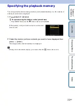 Предварительный просмотр 23 страницы Sony S-Frame DPF-HD1000 Handbook