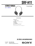 Sony S2 Sports Walkman SRF-H11 Service Manual preview