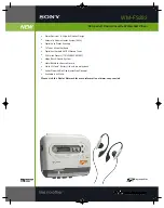 Sony S2 Sports Walkman WM-FS233 Specification Sheet preview