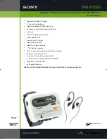 Preview for 1 page of Sony S2 Sports Walkman WM-FS566 Specification Sheet