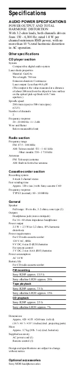 Preview for 16 page of Sony S350 - CFD Boombox User Manual