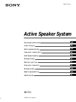 Предварительный просмотр 1 страницы Sony SA-F11 Operating Instructions Manual