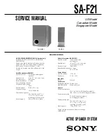 Sony SA-F21 Service Manual preview