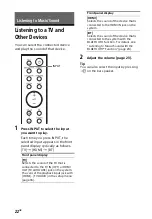 Предварительный просмотр 22 страницы Sony SA-G700 Operating Instructions Manual