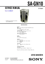 Sony SA-GN10 Service Manual preview