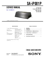 Preview for 1 page of Sony SA-iP001P Service Manual