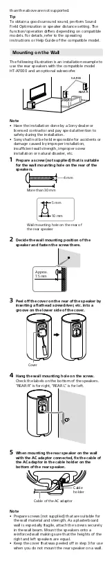 Preview for 6 page of Sony SA-RS5 User Manual