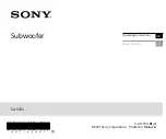 Sony SA-SW3 User Manual preview