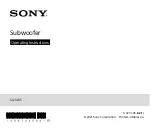 Sony SA-SW5 User Manual preview