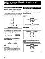 Предварительный просмотр 14 страницы Sony SA-VA1 Operating Instructions Manual