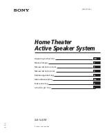 Preview for 1 page of Sony SA-VA10 Operating Instructions Manual