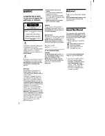 Preview for 2 page of Sony SA-VA15 Operating Instructions Manual