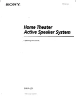 Preview for 1 page of Sony SA-VA29 Operating Instructions Manual