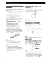 Preview for 4 page of Sony SA-VA500 Operating Instructions Manual