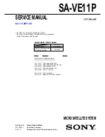 Preview for 1 page of Sony SA-VE11P Service Manual