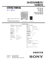 Предварительный просмотр 1 страницы Sony SA-VE215 Service Manual