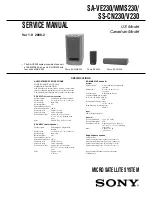 Предварительный просмотр 1 страницы Sony SA-VE230 Service Manual