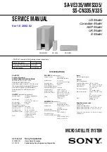 Предварительный просмотр 1 страницы Sony SA-VE335 Service Manual