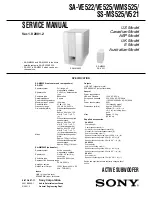 Предварительный просмотр 1 страницы Sony SA-VE522 Service Manual