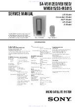 Sony SA-VE812ED Service Manual предпросмотр