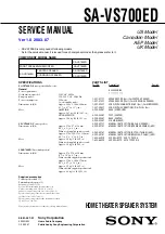 Sony SA-VF700ED Service Manual preview