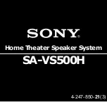 Preview for 1 page of Sony SA-VS500H User Manual